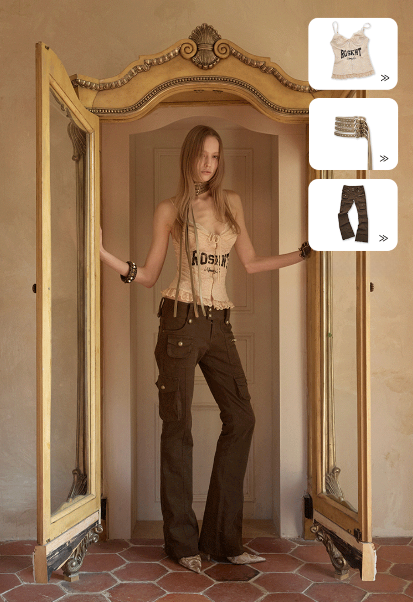 ♱ ROSIE LACE-UP LETTER PRINT CORSET CAMISOLE - 3colors ♱ PRE-ORDER 10 DAYS - Image 12