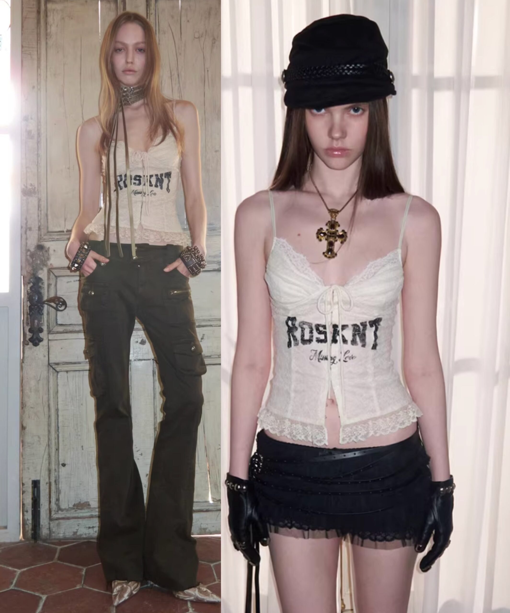 ♱ ROSIE LACE-UP LETTER PRINT CORSET CAMISOLE - 3colors ♱ PRE-ORDER 10 DAYS