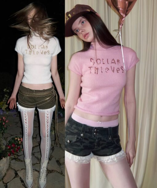 ♱ SEQUIN-EMBROIDERED KNIT TOP - 3colors ♱ PRE-ORDER 10 DAYS