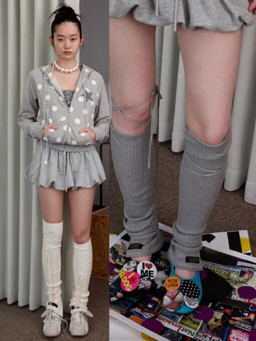 IN STOCK ♱ ADJUSTABLE RUCHED LEG COVER SOCKS - 3colors ♱