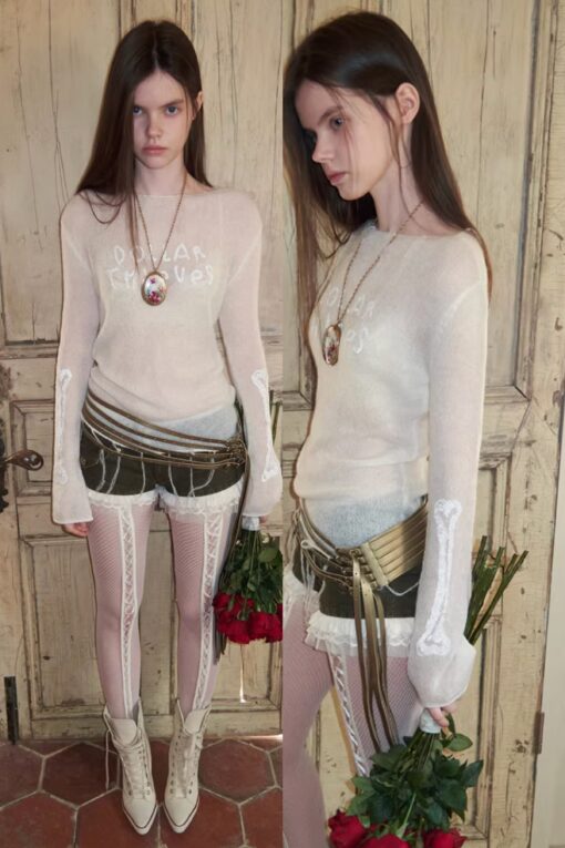 IN STOCK ♱ SEQUIN SHEER KNIT TOP ♱ 3colors