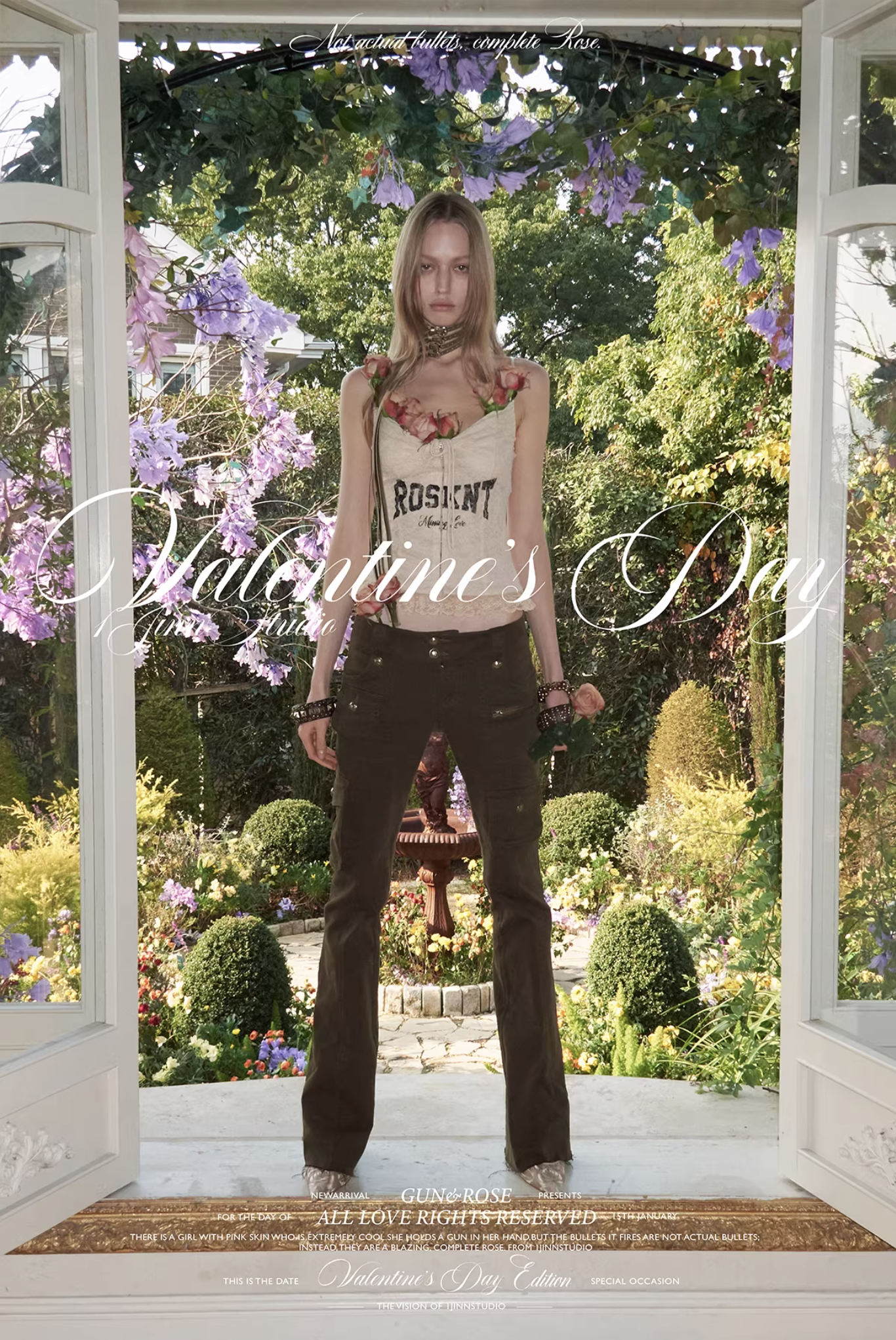 ♱ ROSIE LACE-UP LETTER PRINT CORSET CAMISOLE - 3colors ♱ PRE-ORDER 10 DAYS - Image 8