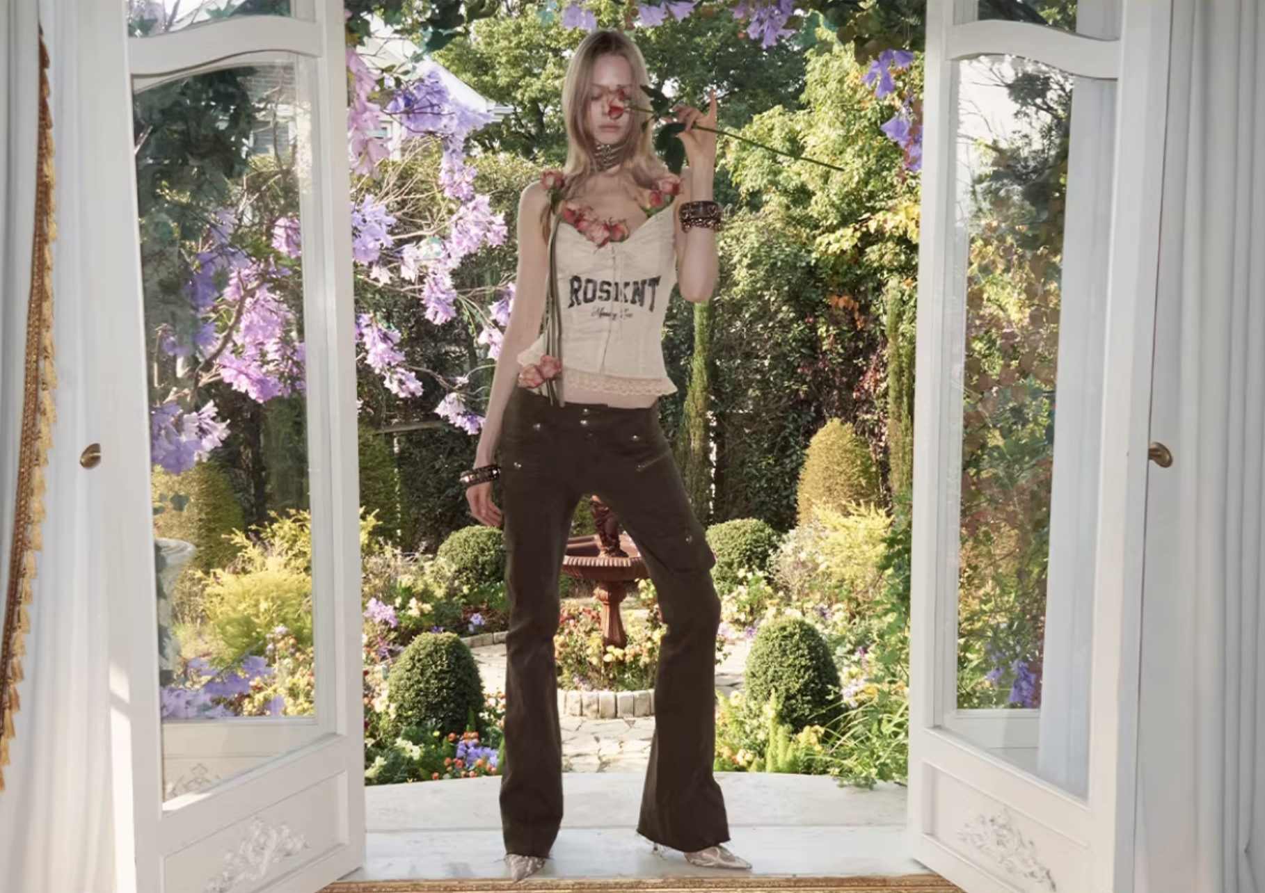 ♱ ROSIE LACE-UP LETTER PRINT CORSET CAMISOLE - 3colors ♱ PRE-ORDER 10 DAYS - Image 10