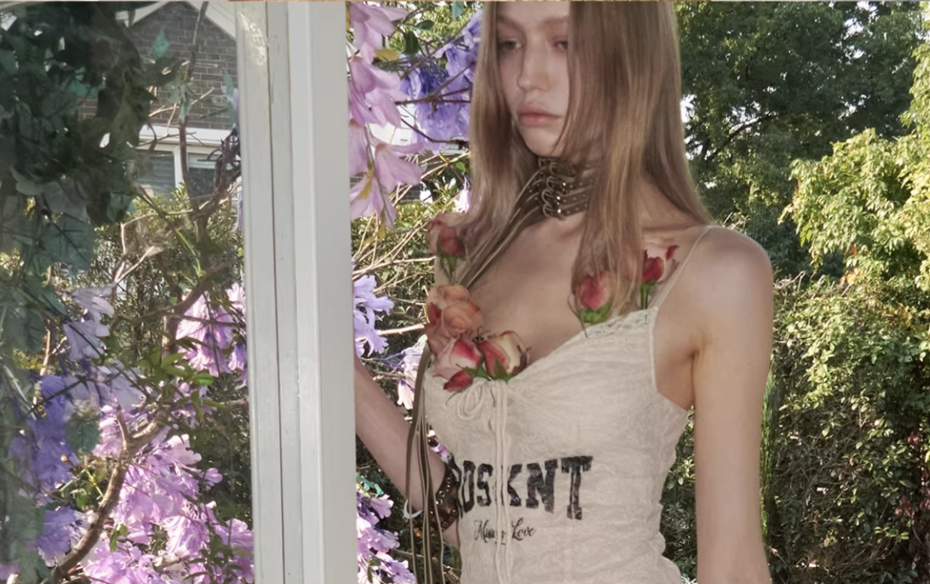 ♱ ROSIE LACE-UP LETTER PRINT CORSET CAMISOLE - 3colors ♱ PRE-ORDER 10 DAYS - Image 11