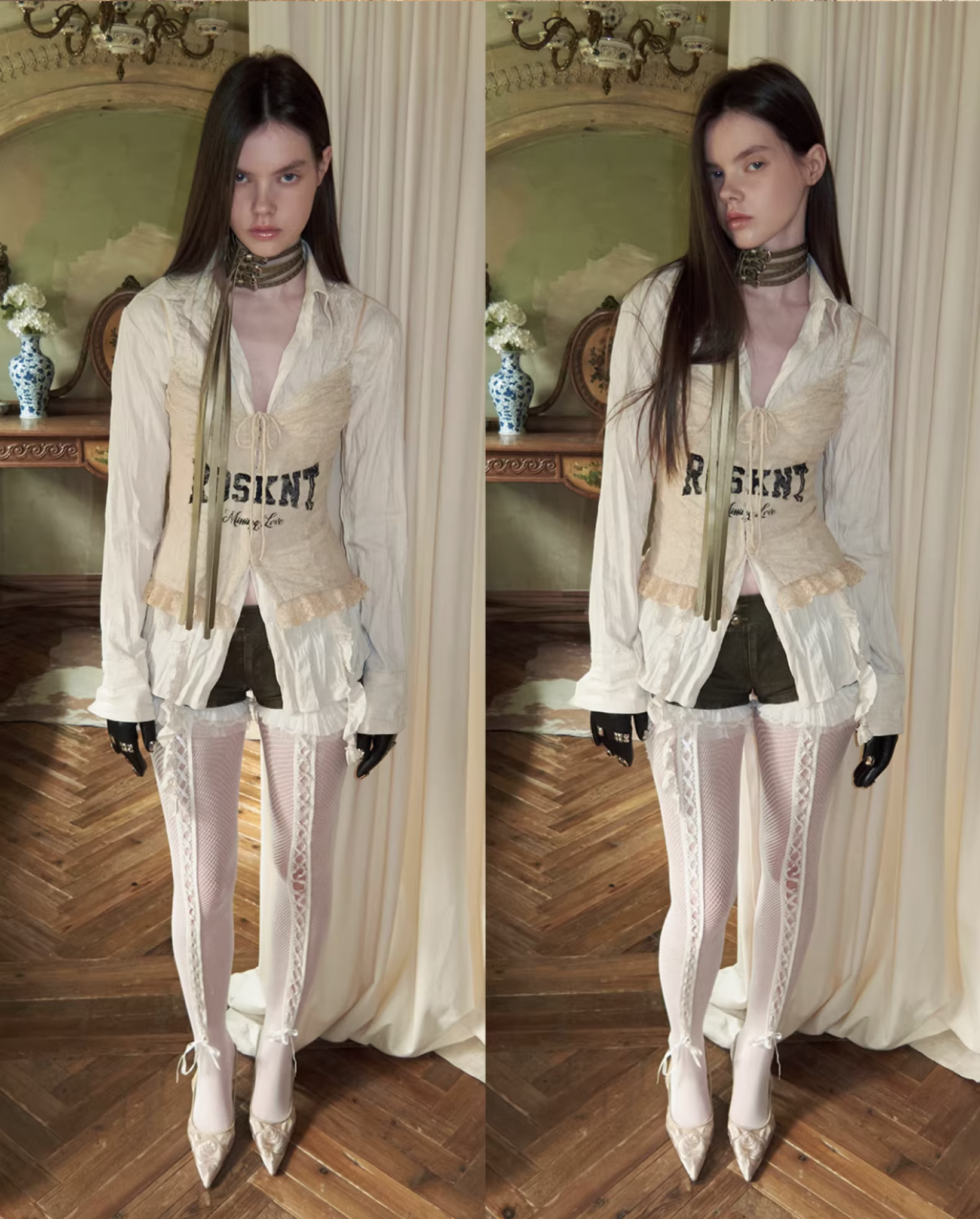 ♱ ROSIE LACE-UP LETTER PRINT CORSET CAMISOLE - 3colors ♱ PRE-ORDER 10 DAYS - Image 17