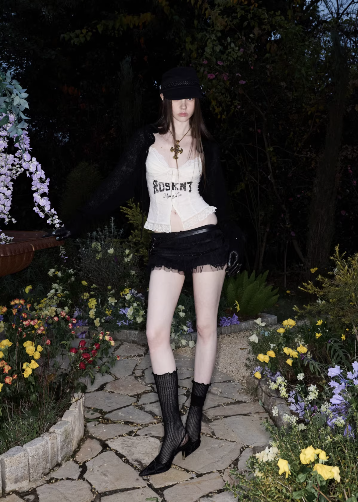 ♱ ROSIE LACE-UP LETTER PRINT CORSET CAMISOLE - 3colors ♱ PRE-ORDER 10 DAYS - Image 23