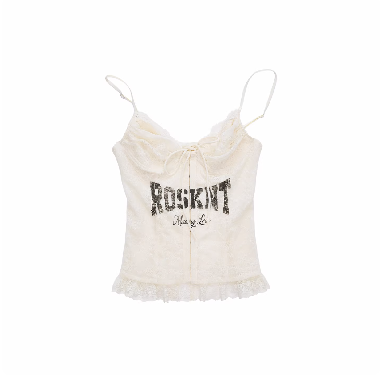 ♱ ROSIE LACE-UP LETTER PRINT CORSET CAMISOLE - 3colors ♱ PRE-ORDER 10 DAYS - Image 7