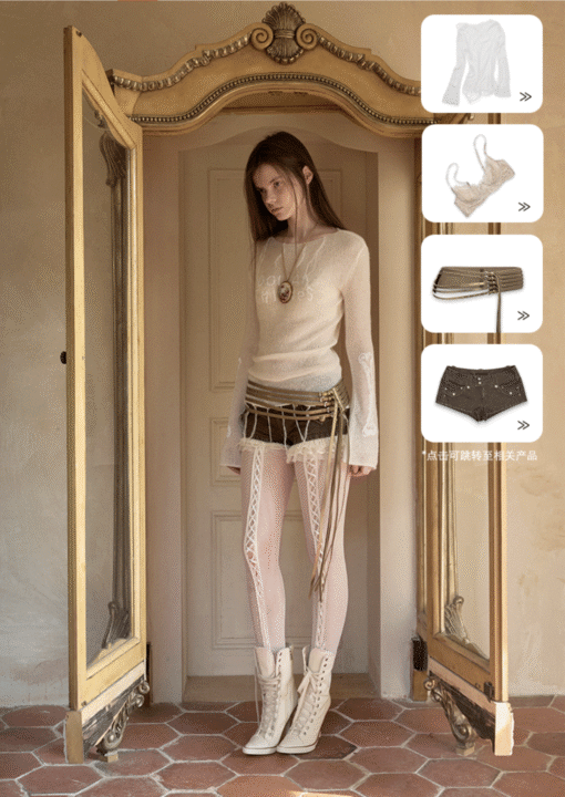 Alternative view of ♱ SEQUIN SHEER KNIT TOP - 3colors ♱ PRE-ORDER 10 DAYS