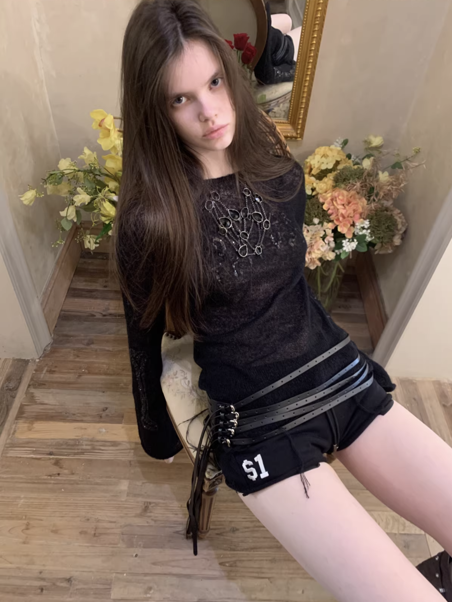 ♱ SEQUIN SHEER KNIT TOP - 3colors ♱ PRE-ORDER 10 DAYS - Image 10