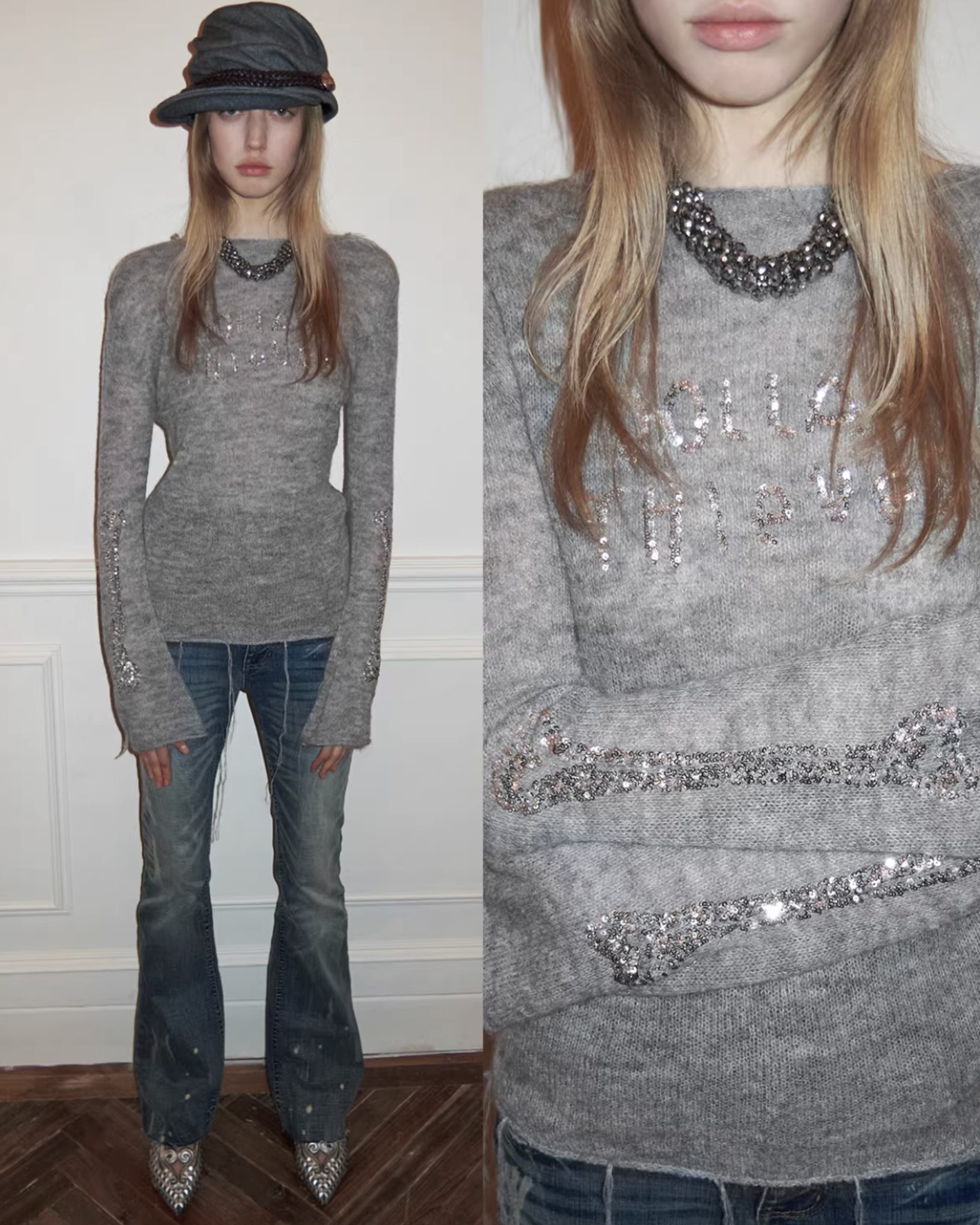 ♱ SEQUIN SHEER KNIT TOP - 3colors ♱ PRE-ORDER 10 DAYS - Image 6