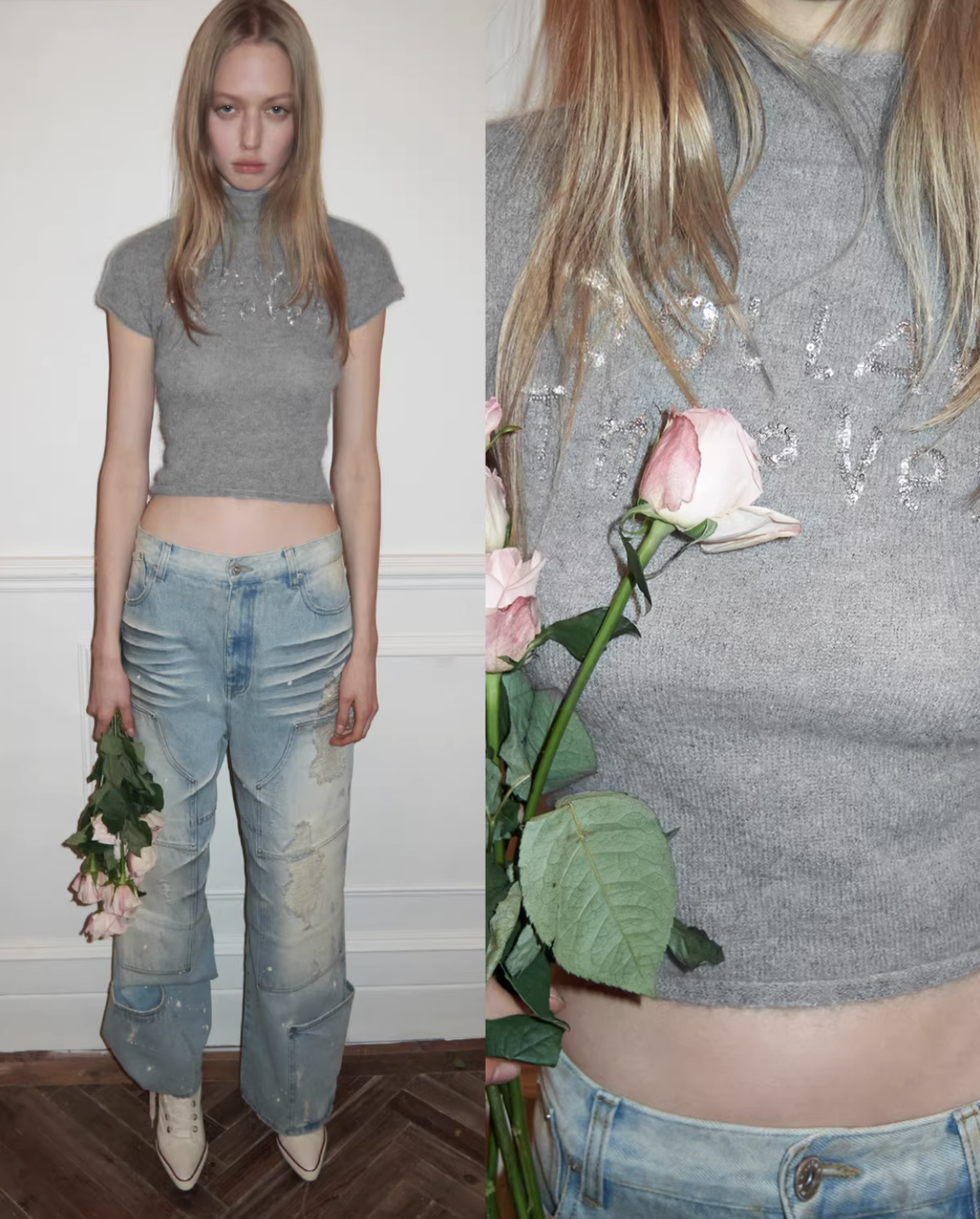 ♱ WASHED DISTRESSED STRAIGHT-LEG JEANS ♱ PRE-ORDER 10 DAYS - Image 9