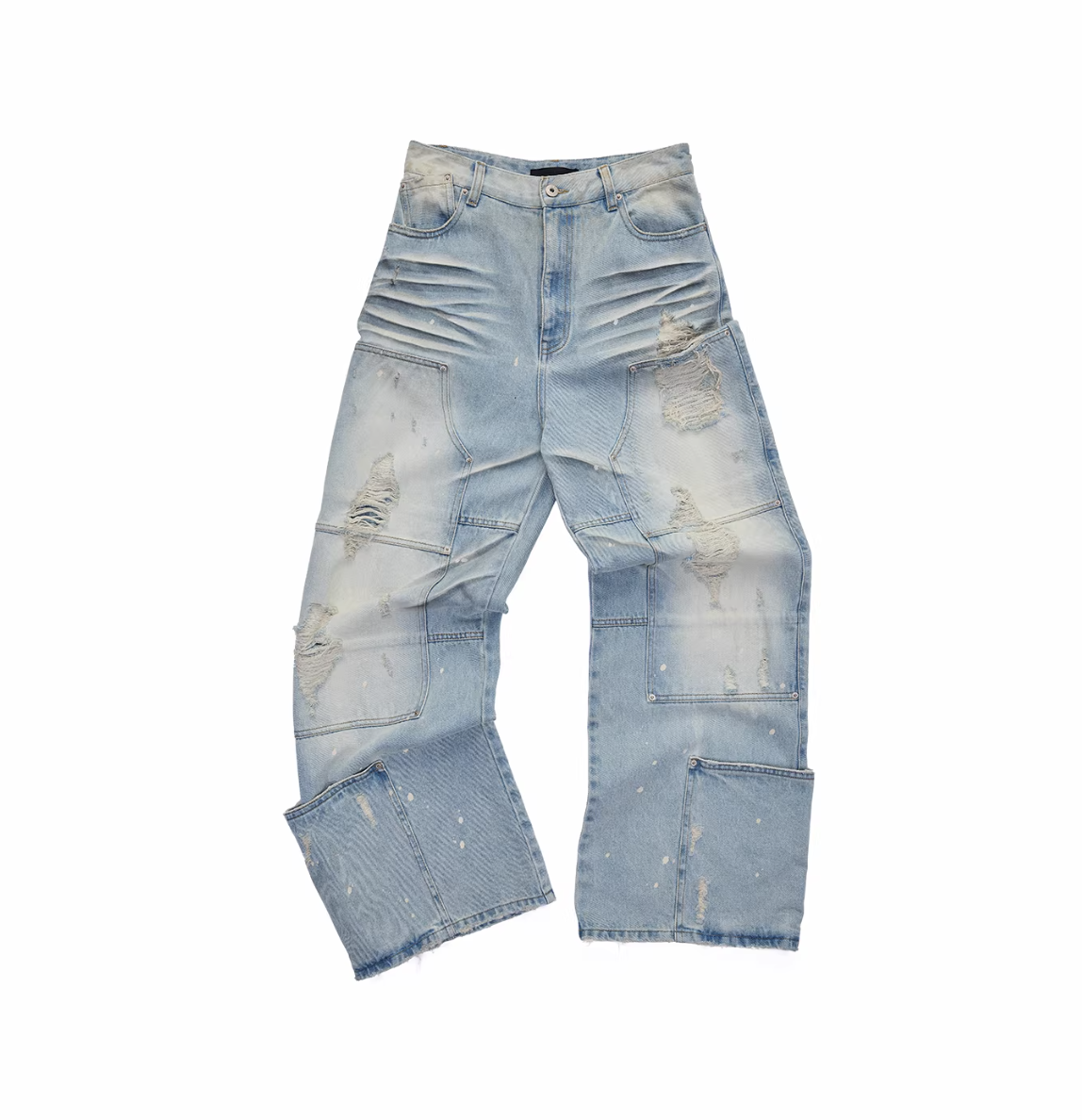 ♱ WASHED DISTRESSED STRAIGHT-LEG JEANS ♱ PRE-ORDER 10 DAYS - Image 10