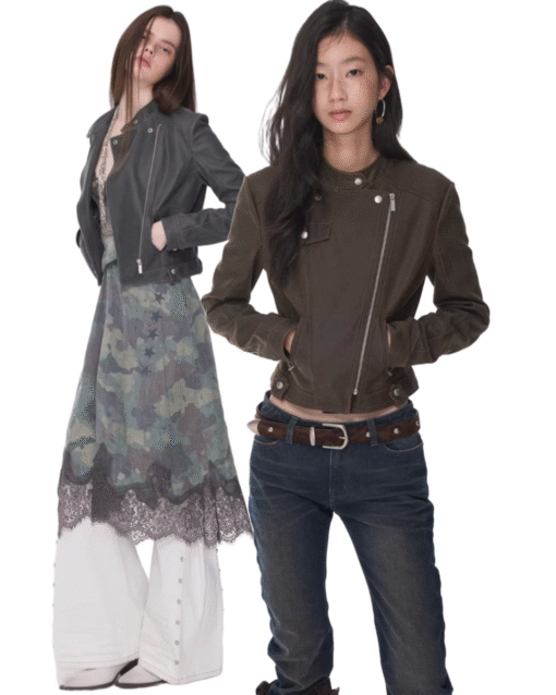 ♱ VINTAGE CRACKED LEATHER MOTO JACKET - 3colors ♱ PRE-ORDER 10 DAYS