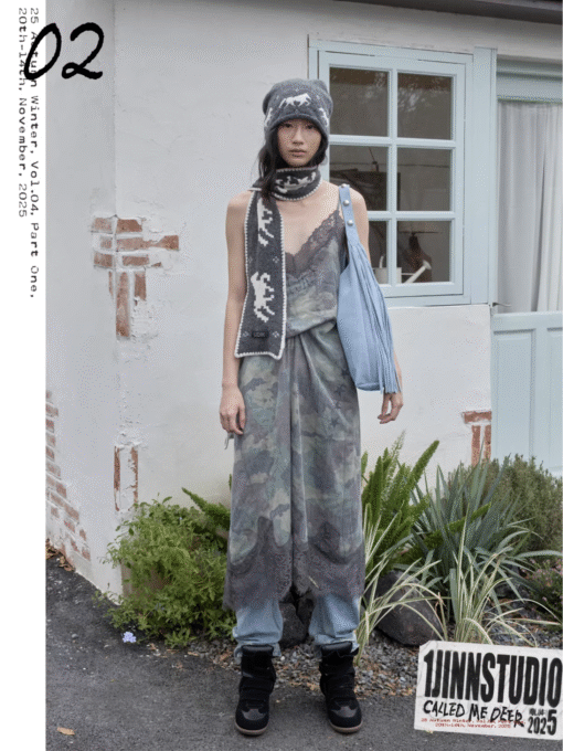 Alternative view of IN STOCK ♱ LACE TRIM CAMO SLIP DRESS - 2colors