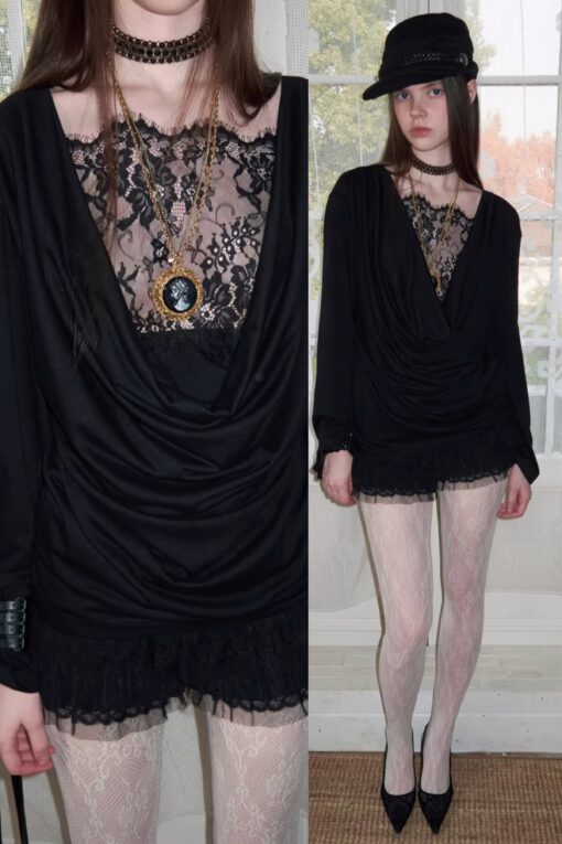 IN STOCK ♱ REVERSIBLE VINTAGE LACE TOP