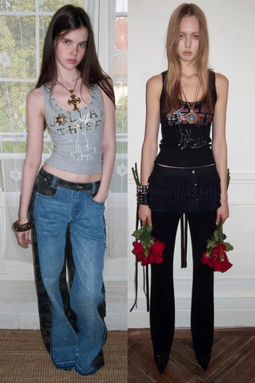 IN STOCK ♱ Y2K STUDDED DOLLAR THIEF TANK ♱ 2colors