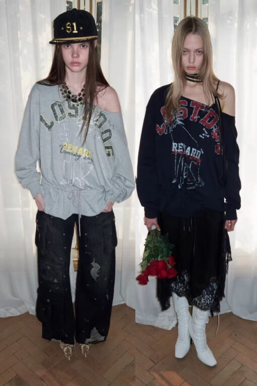 IN STOCK ♱ Y2K LOST DOG GRAPHIC CINCH SWEAT ♱ 2colors