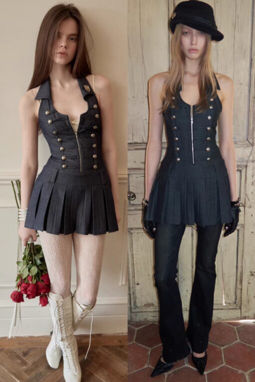 IN STOCK ♱ MILITARY MUSE PLEATED DRESS ♱ 3colors