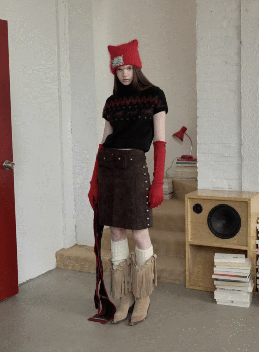 Alternative view of IN STOCK ♱ NORDIC HORSE TURTLENECK KNIT TOP ♱ 3colors