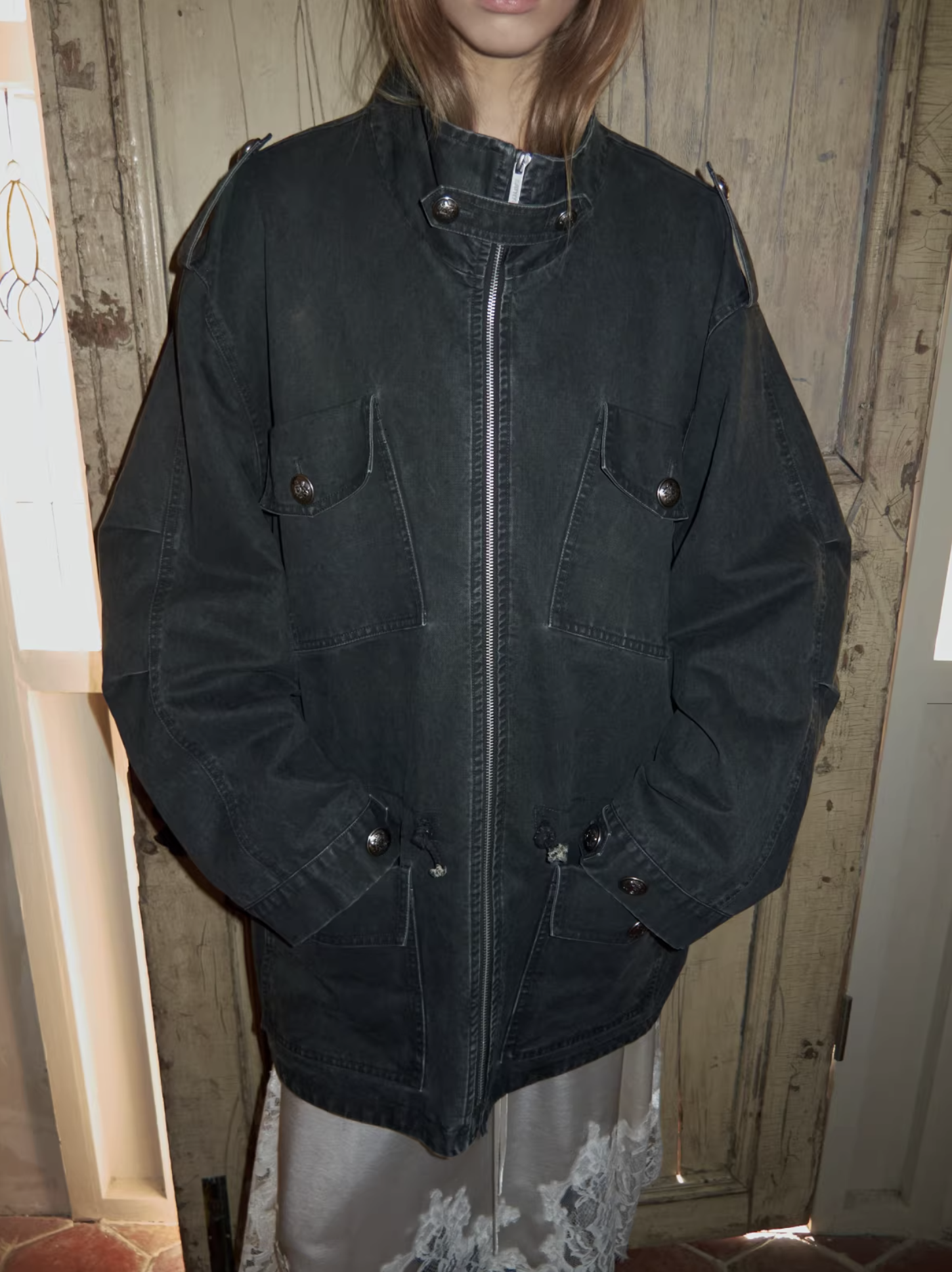 IN STOCK ♱ UTILITY CINCH FIELD JACKET - 2colors - Image 4