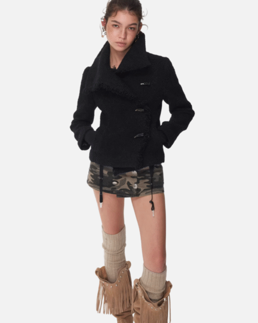 IN STOCK ♱ FRAYED COLLAR TOGGLE JACKET