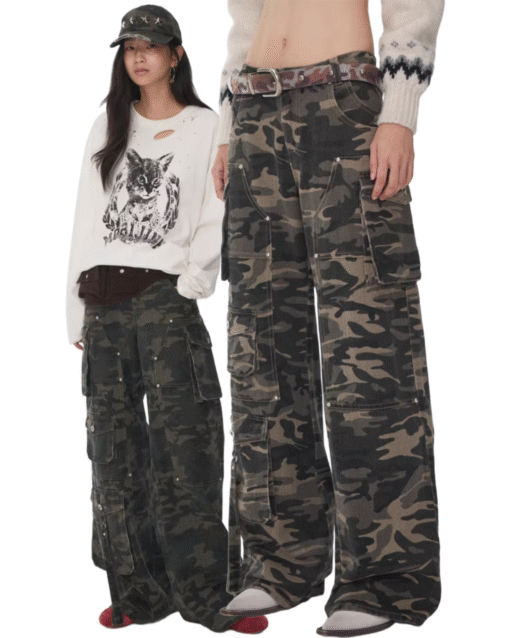 IN STOCK ♱ UTILITY CAMO MULTI-POCKET JEANS - 2colors