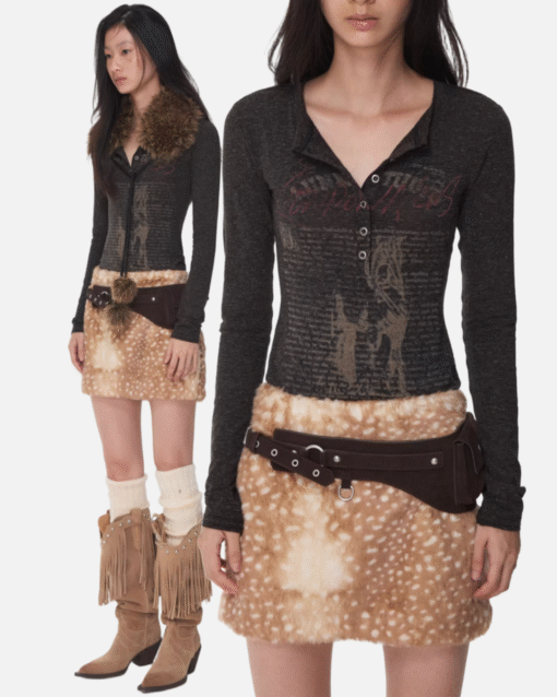 IN STOCK ♱ BAMBI FLUFFY MINI SKIRT