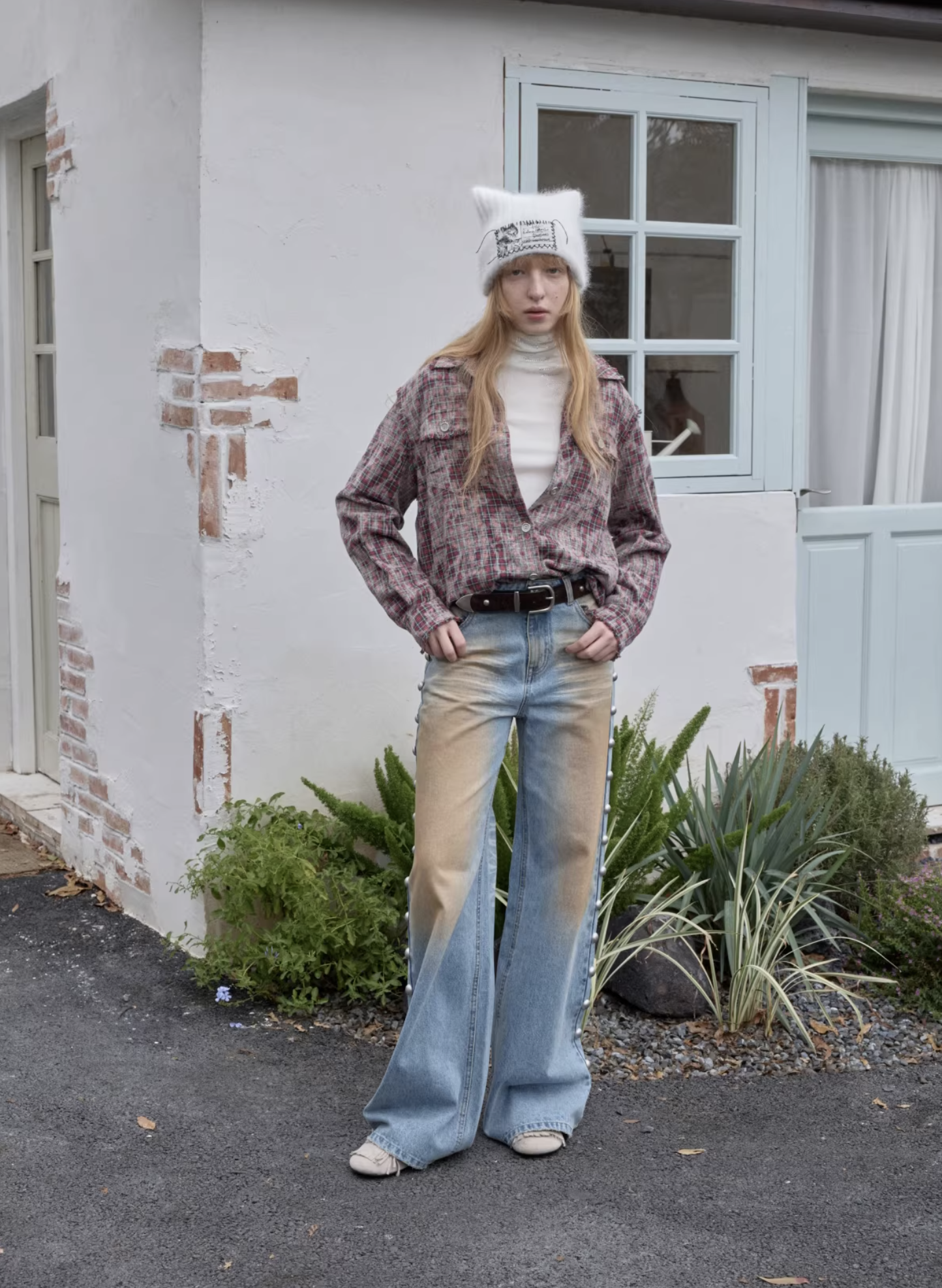 IN STOCK ♱ KOMO WASHED PLAID SHIRT - 2colors - Image 3