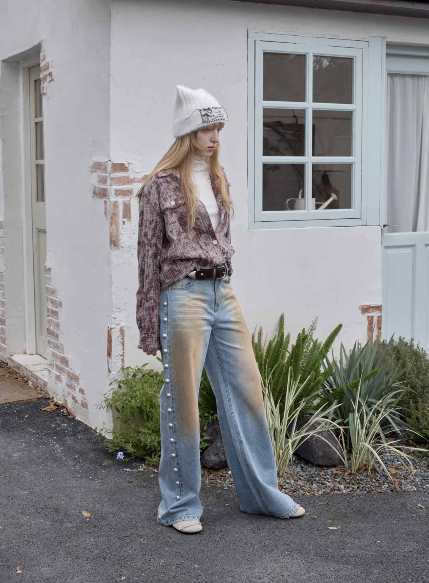 IN STOCK ♱ KOMO WASHED PLAID SHIRT - 2colors - Image 4