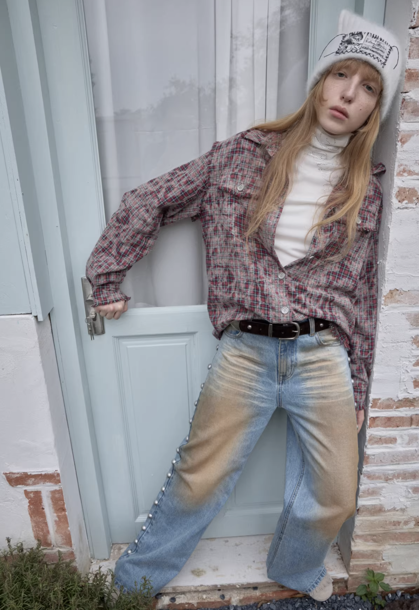 IN STOCK ♱ KOMO WASHED PLAID SHIRT - 2colors - Image 8