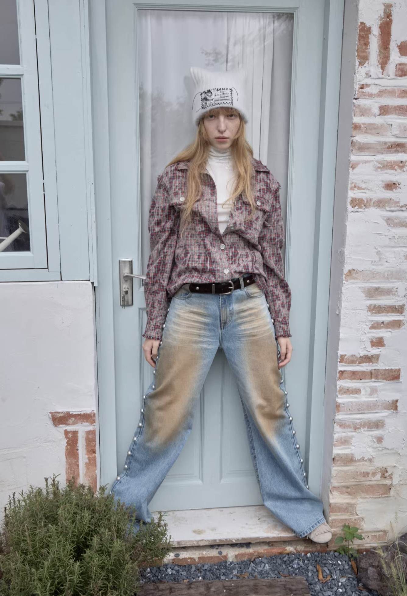 IN STOCK ♱ KOMO WASHED PLAID SHIRT - 2colors - Image 9