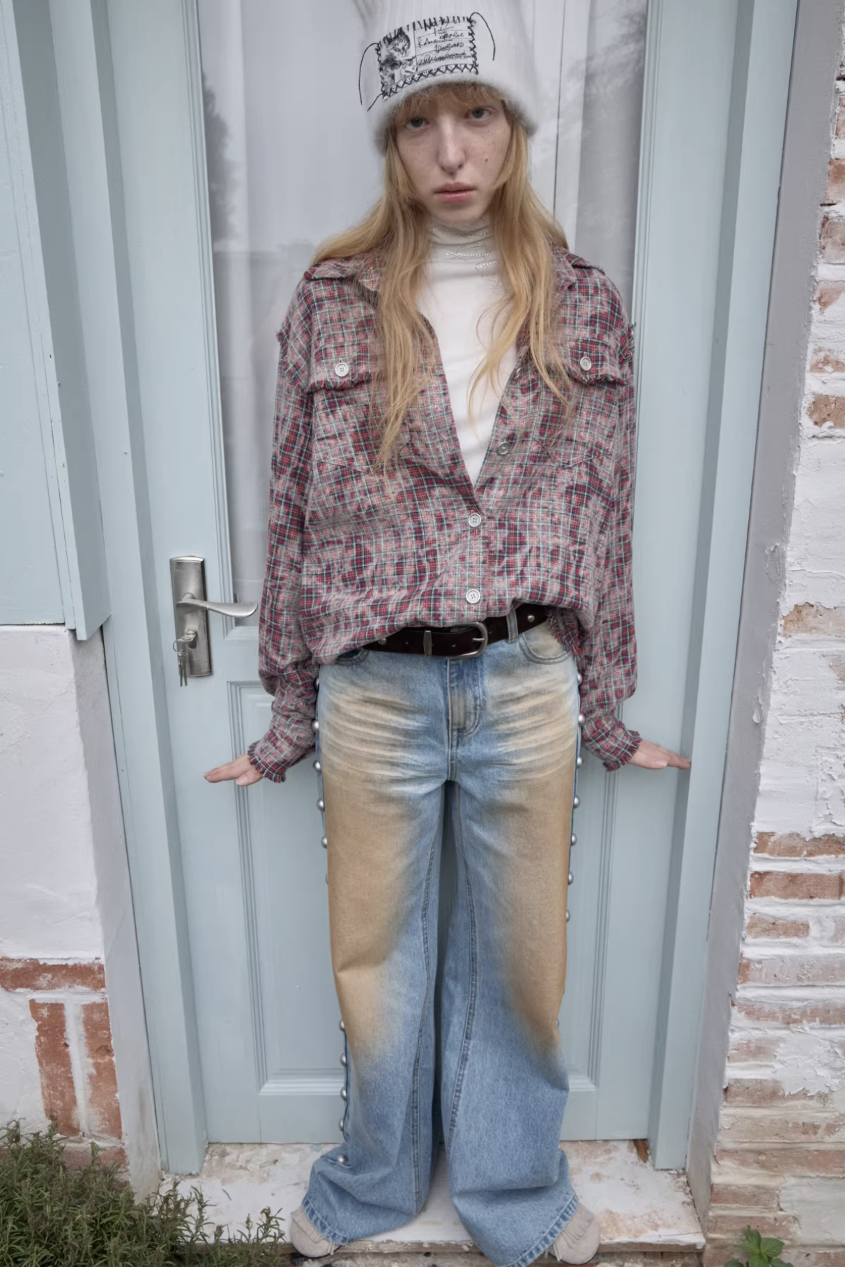 IN STOCK ♱ KOMO WASHED PLAID SHIRT - 2colors - Image 6