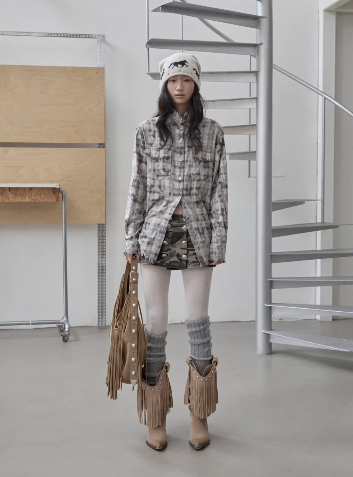 IN STOCK ♱ KOMO WASHED PLAID SHIRT - 2colors - Image 13