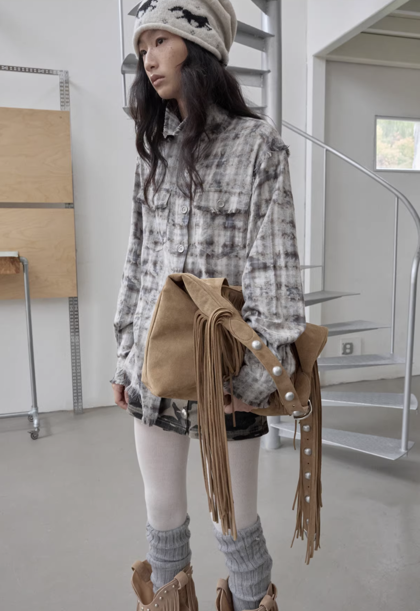 IN STOCK ♱ KOMO WASHED PLAID SHIRT - 2colors - Image 14