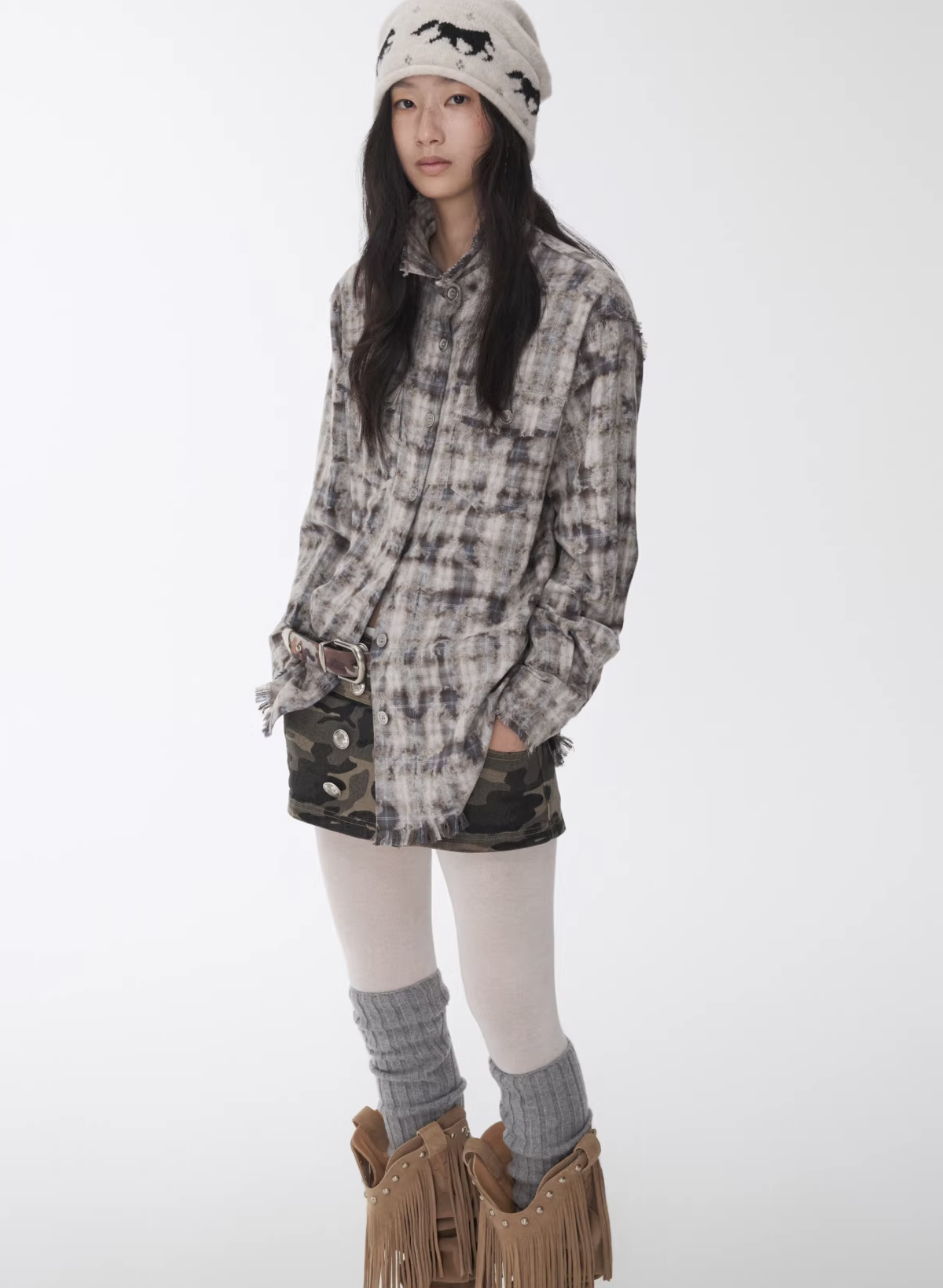 IN STOCK ♱ KOMO WASHED PLAID SHIRT - 2colors - Image 17