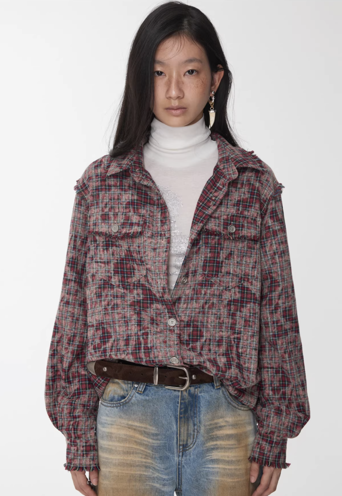 IN STOCK ♱ KOMO WASHED PLAID SHIRT - 2colors - Image 11