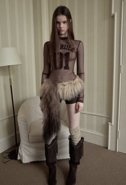 Alternative view of IN STOCK ♱ NO-RULE SHEER JERSEY TOP