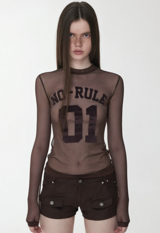 IN STOCK ♱ NO-RULE SHEER JERSEY TOP