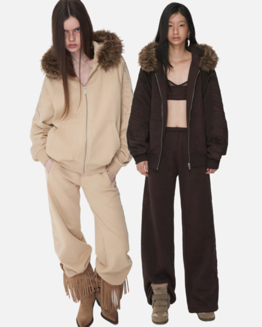 IN STOCK ♱ JELENE HOODIE FUR SWEATSHIRT & SWEATPANTS - 2colors