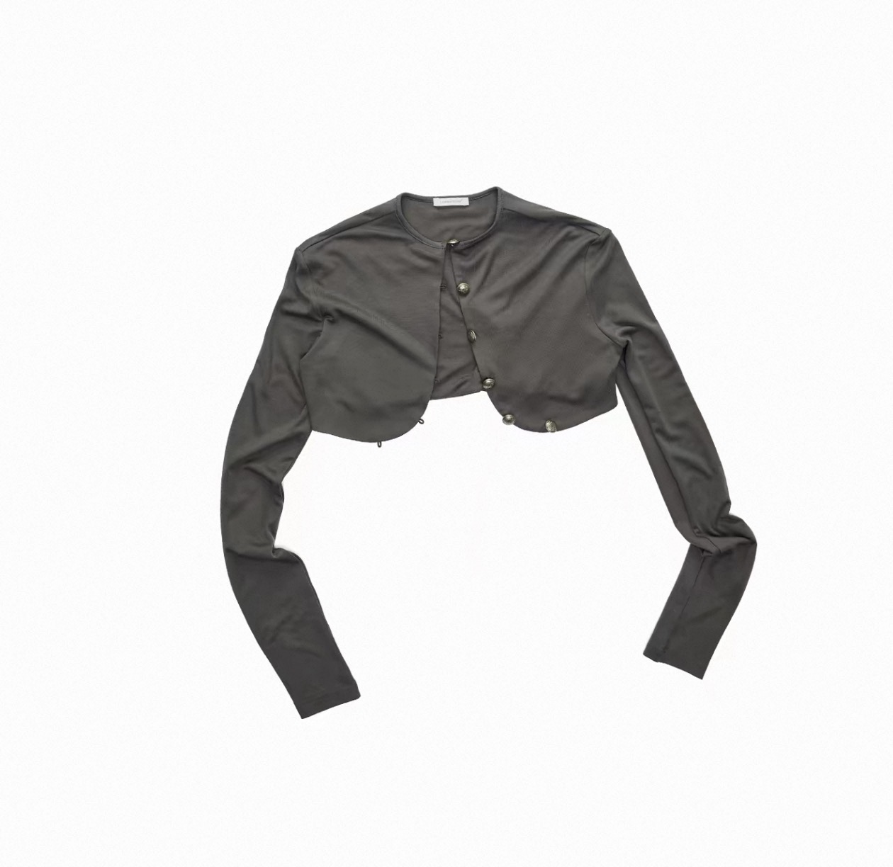 IN STOCK ♱ METAL BUTTON CROPPED KNIT BOLERO JACKET - 2colors - Image 7