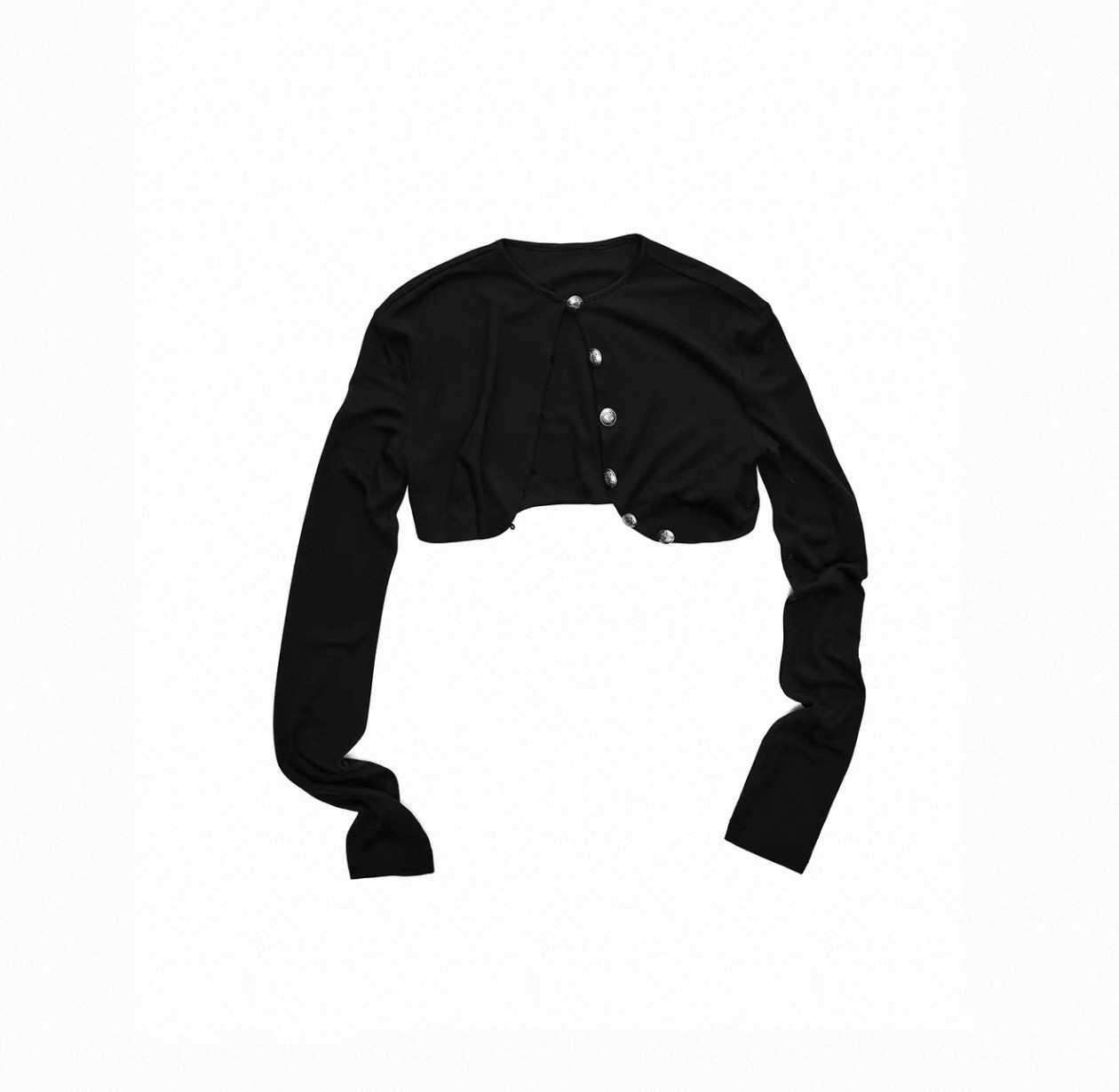 IN STOCK ♱ METAL BUTTON CROPPED KNIT BOLERO JACKET - 2colors - Image 17