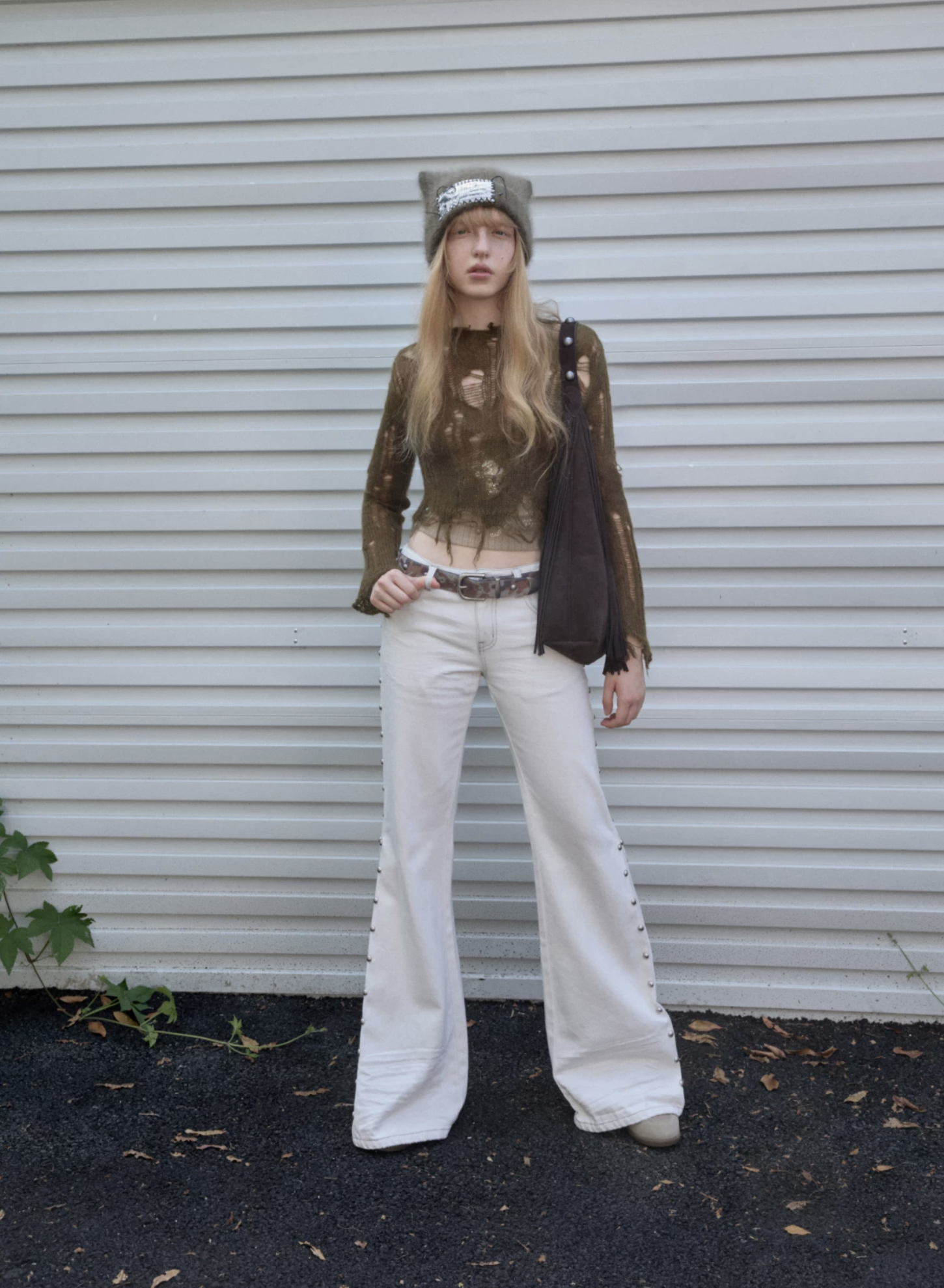 IN STOCK ♱ MOHAIR DISTRESSED FITTED CROPPED SWEATER - 3colors - Image 6