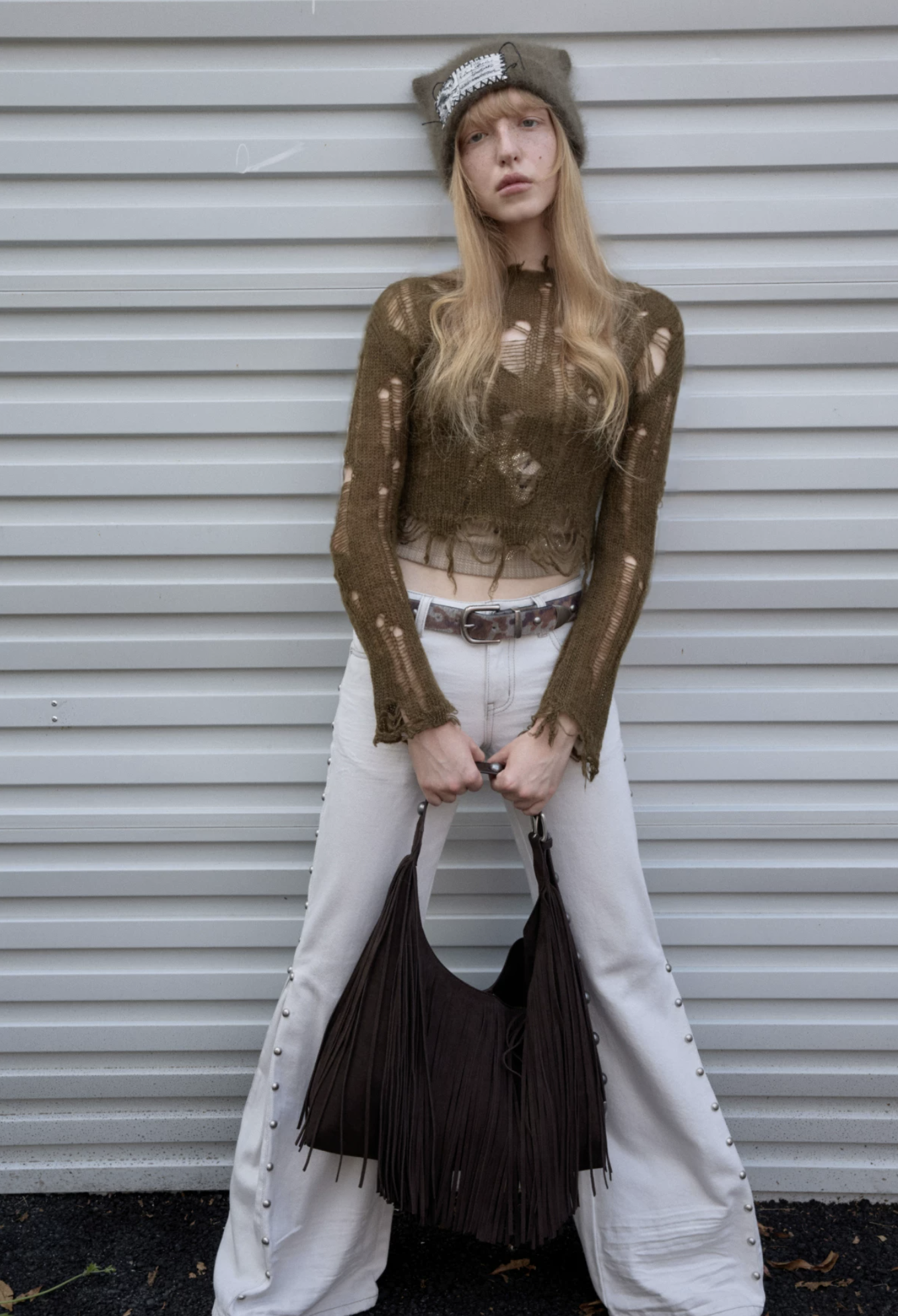 IN STOCK ♱ MOHAIR DISTRESSED FITTED CROPPED SWEATER - 3colors - Image 9