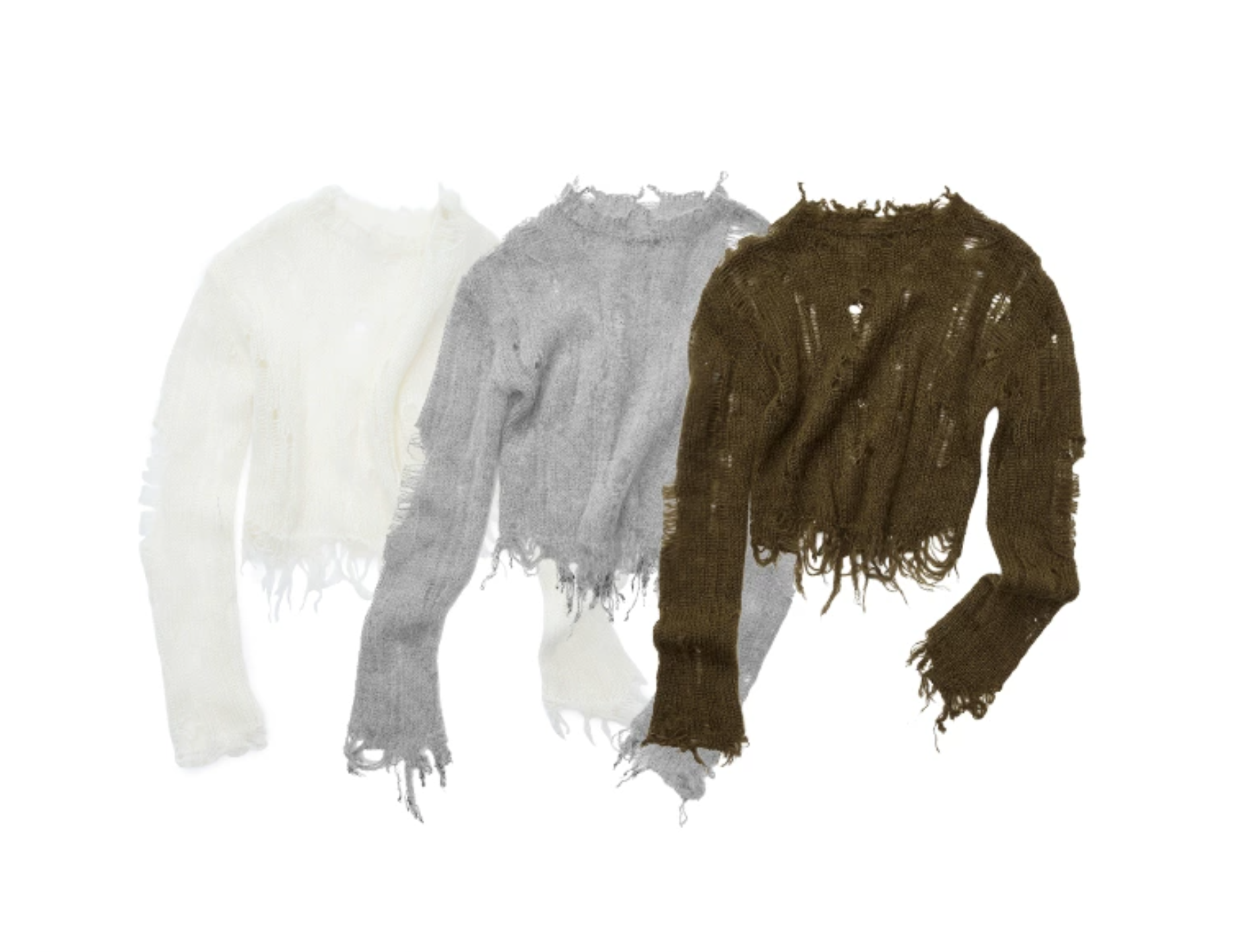 IN STOCK ♱ MOHAIR DISTRESSED FITTED CROPPED SWEATER - 3colors - Image 10