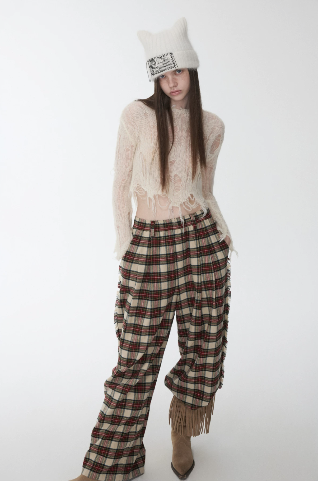 IN STOCK ♱ MOHAIR DISTRESSED FITTED CROPPED SWEATER - 3colors - Image 19