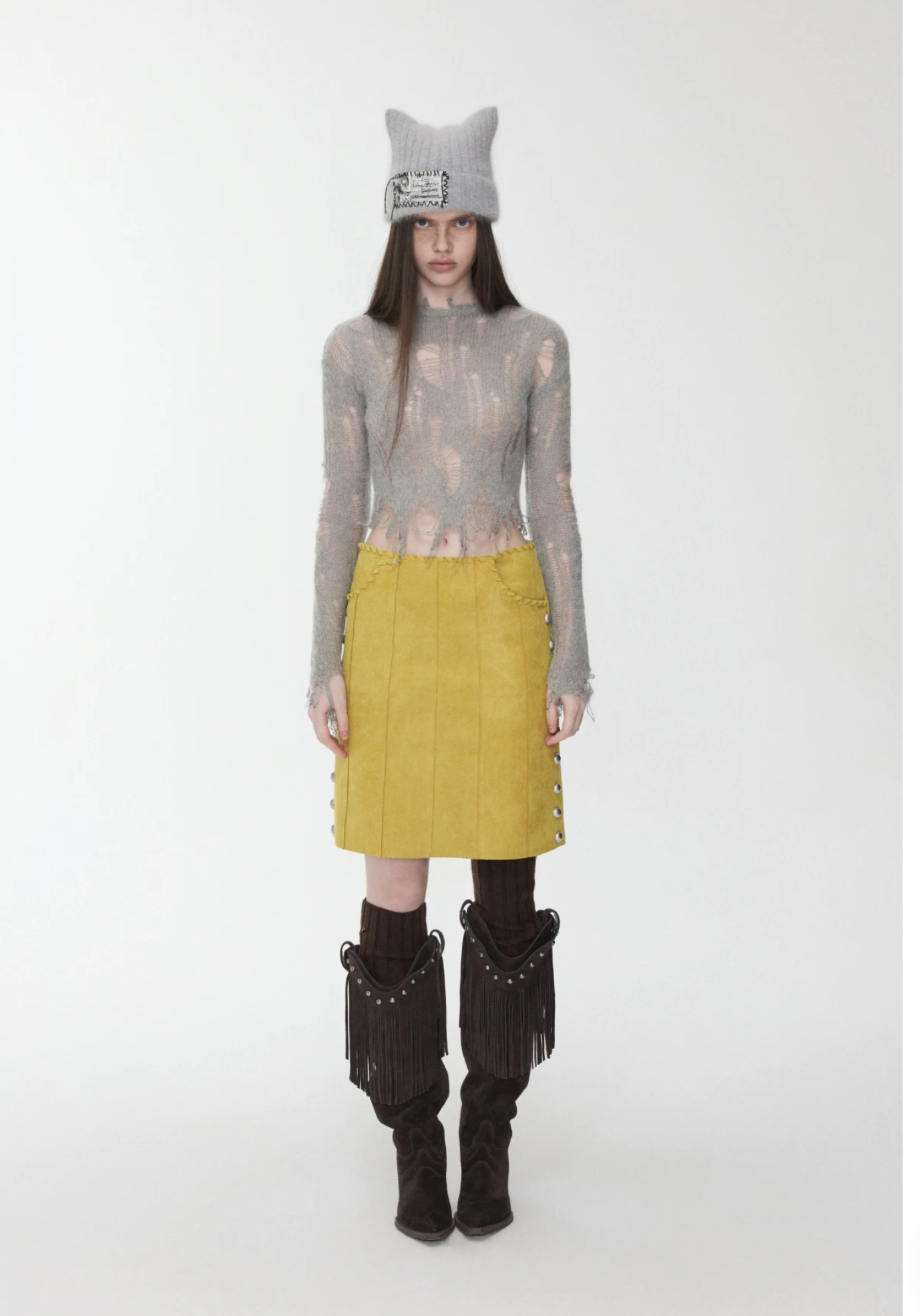 IN STOCK ♱ MOHAIR DISTRESSED FITTED CROPPED SWEATER - 3colors - Image 11