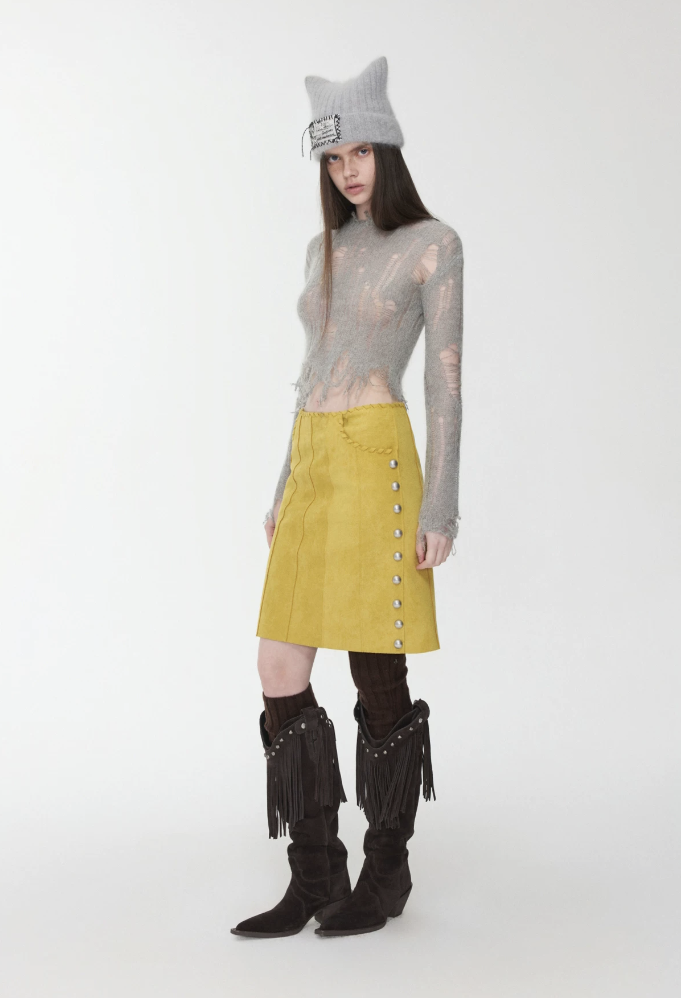 IN STOCK ♱ MOHAIR DISTRESSED FITTED CROPPED SWEATER - 3colors - Image 14