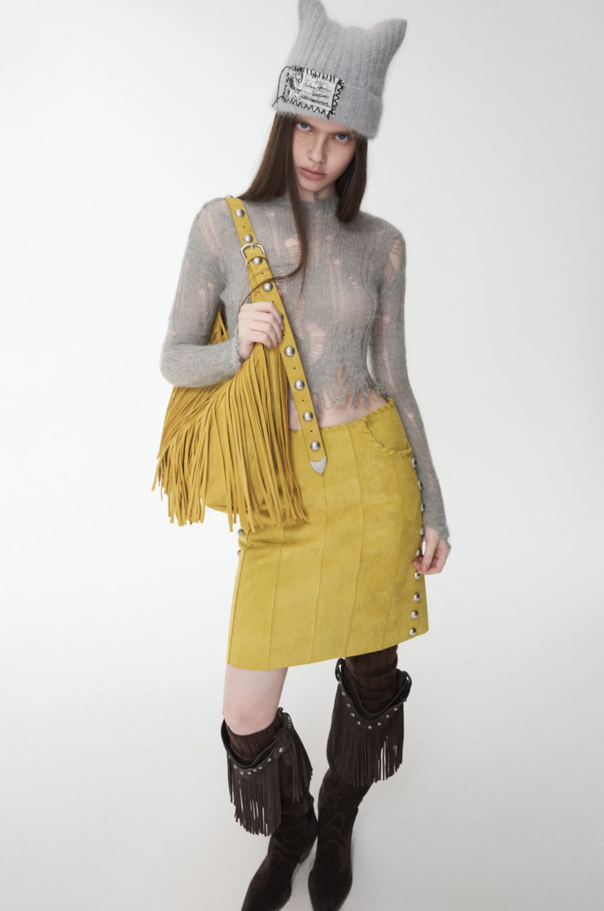 IN STOCK ♱ MOHAIR DISTRESSED FITTED CROPPED SWEATER - 3colors - Image 15