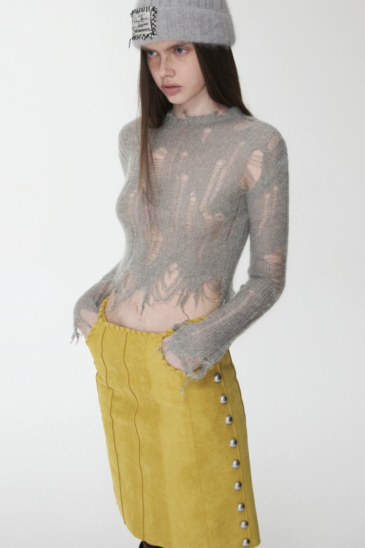 IN STOCK ♱ MOHAIR DISTRESSED FITTED CROPPED SWEATER - 3colors - Image 12