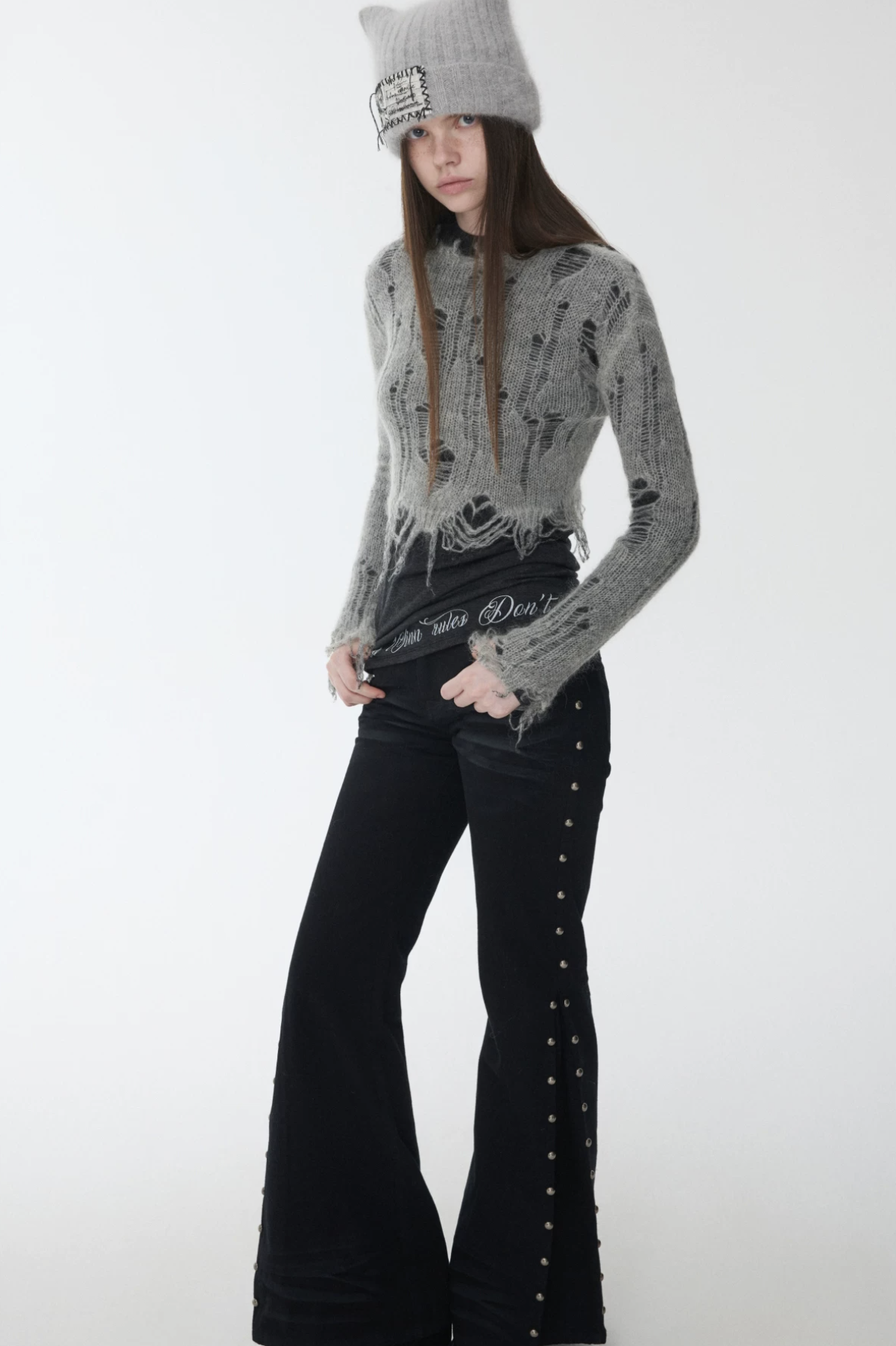 IN STOCK ♱ MOHAIR DISTRESSED FITTED CROPPED SWEATER - 3colors - Image 23
